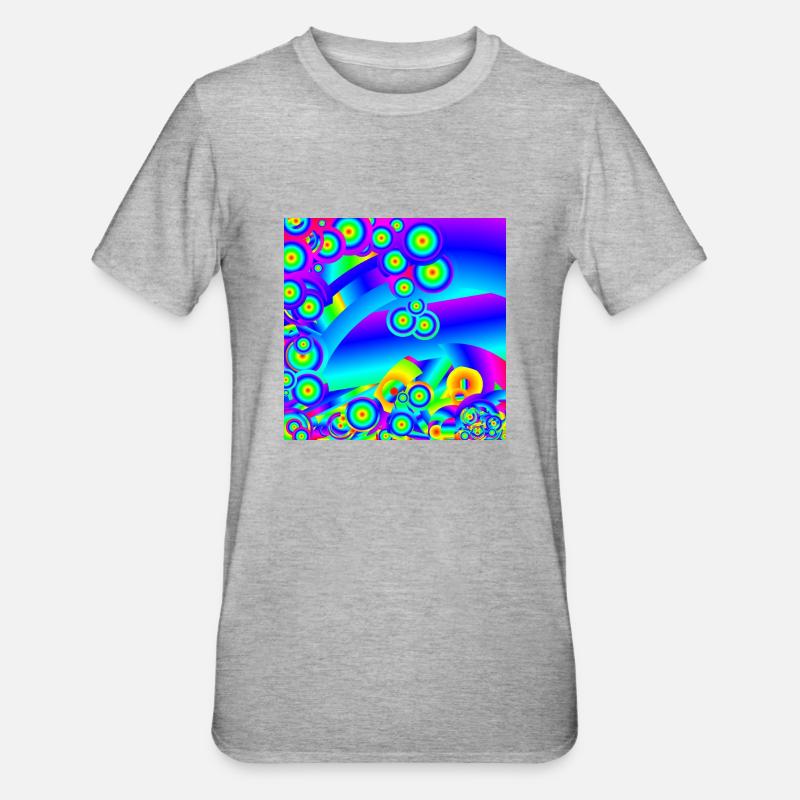 Abstrait Vagues de l’océan - T-shirt polycoton Unisexe - gris chiné