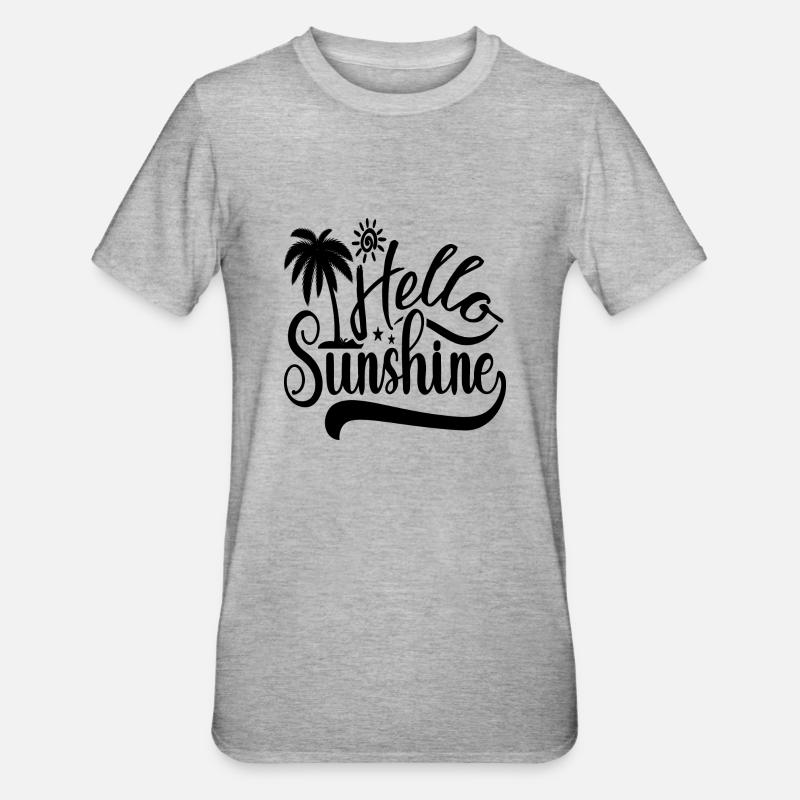 Hello Sunshine - Unisex Polycotton T-Shirt - Grau meliert