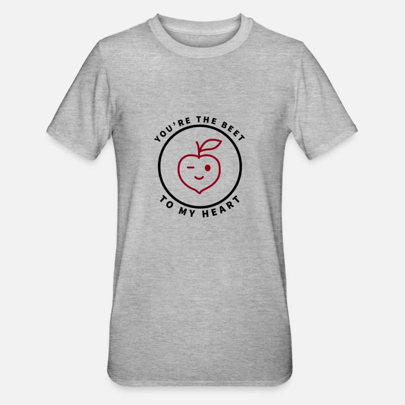Tu es la betterave à mon cœur Betterave - T-shirt polycoton Unisexe - gris chiné