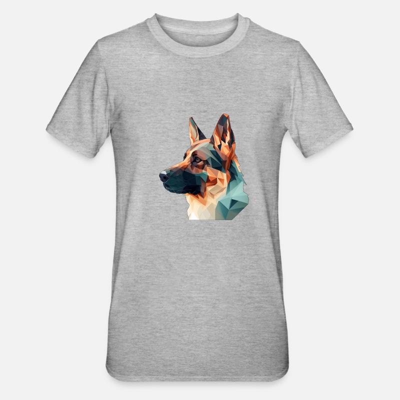 SCHÄFERHUND - Unisex Polycotton T-Shirt - Grau meliert