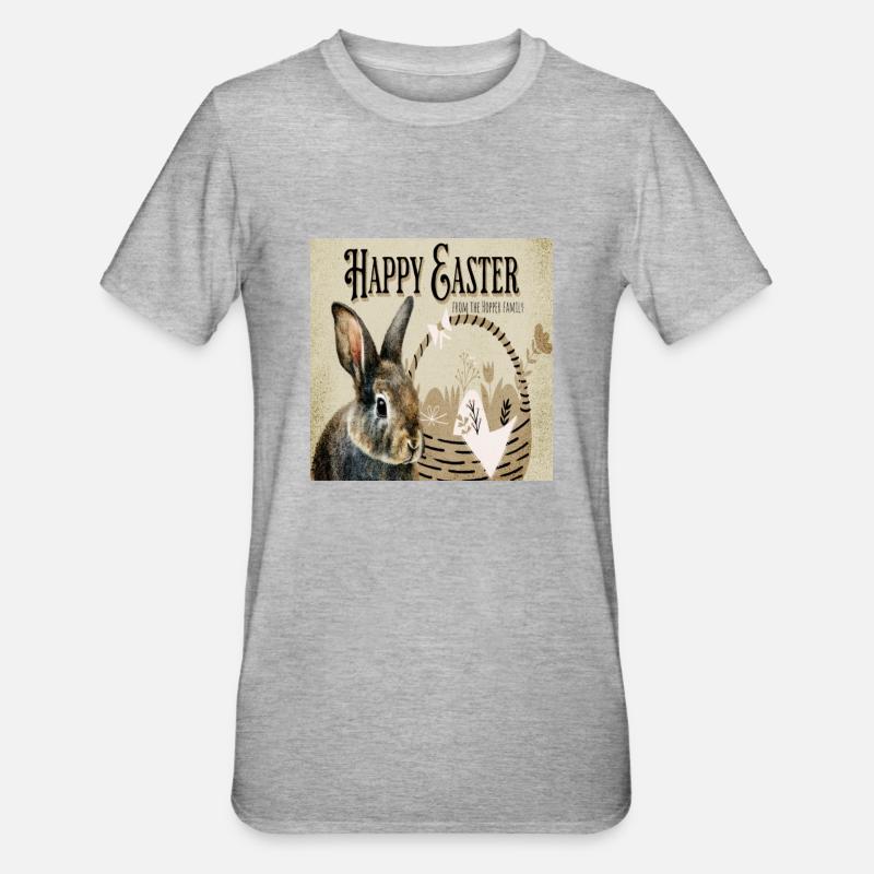 Joyeuses Pâques - T-shirt polycoton Unisexe - gris chiné