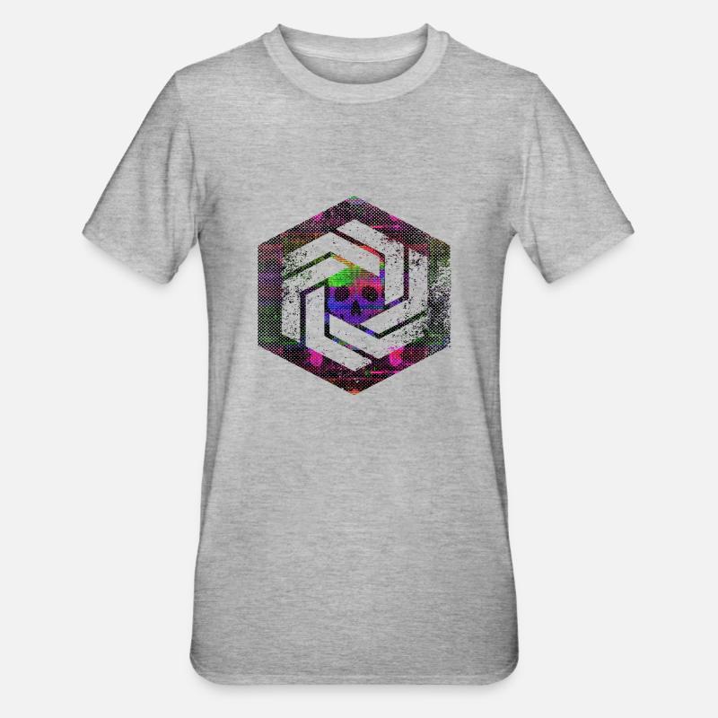 hexagon programming programmer coding geometric - Unisex Polycotton T-Shirt - heather grey