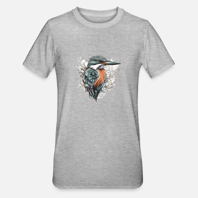Eisvogel episch - Unisex Polycotton T-Shirt - Grau meliert
