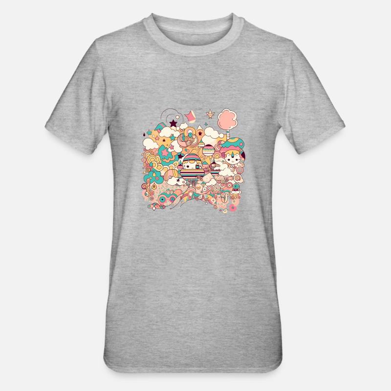 Trippy design - T-shirt polycoton Unisexe - gris chiné