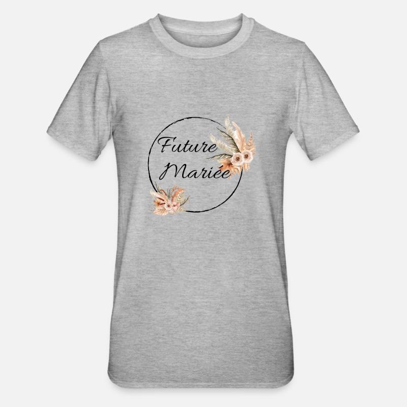 Future mariée floral - T-shirt polycoton Unisexe - gris chiné
