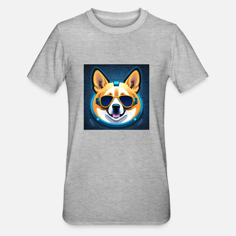 Cool Corgi - T-shirt polycoton Unisexe - gris chiné