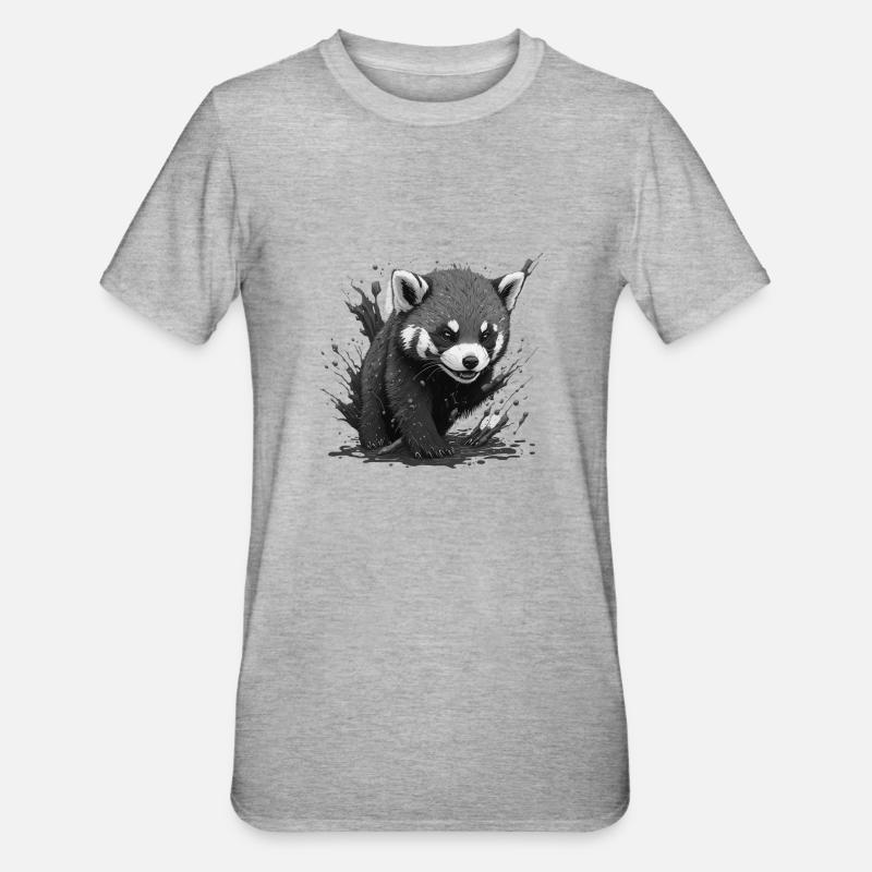 panda - T-shirt polycoton Unisexe - gris chiné