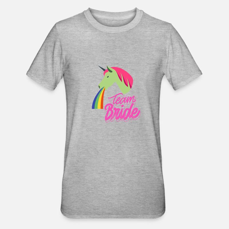 Team Bride - Unisex Polycotton T-Shirt - Grau meliert