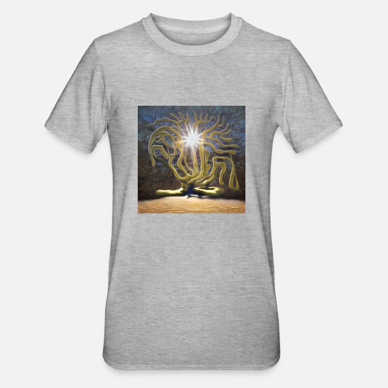 Baum steht in der Sonne - Unisex Polycotton T-Shirt - Grau meliert