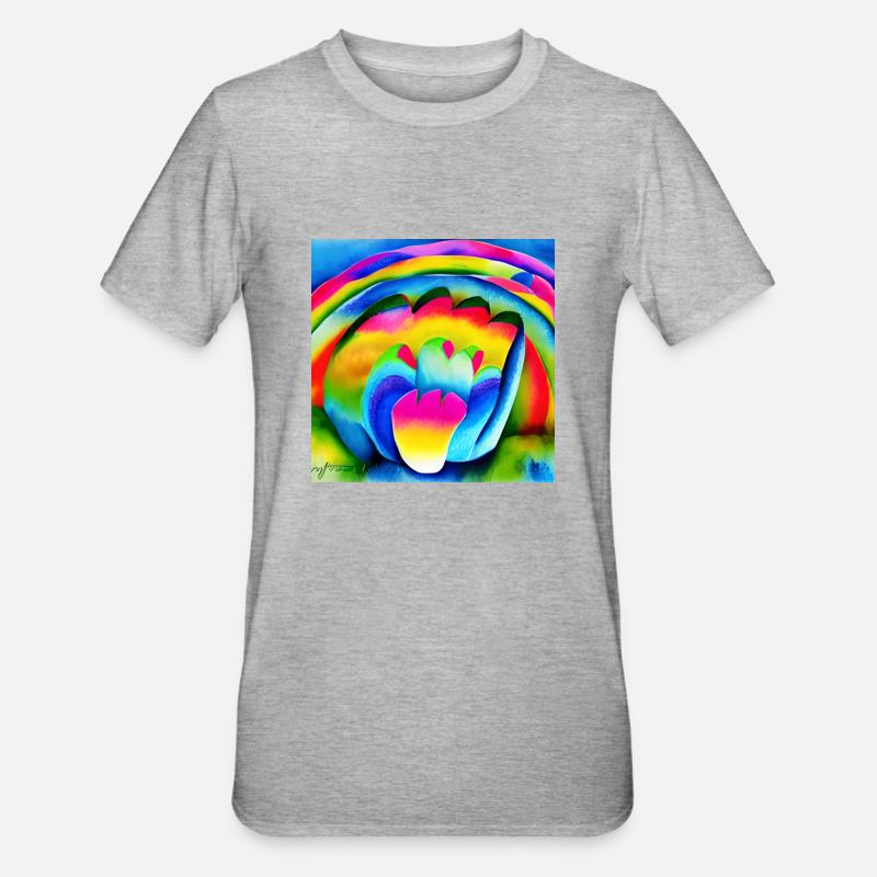 Arc-en-ciel à Pâques - T-shirt polycoton Unisexe - gris chiné