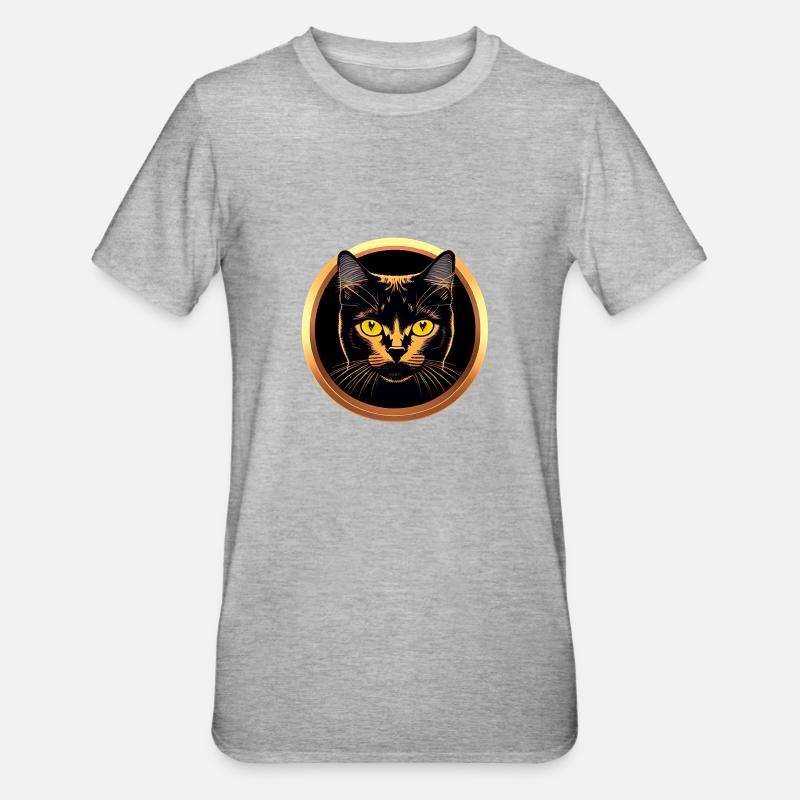 Logo du chat - T-shirt polycoton Unisexe - gris chiné