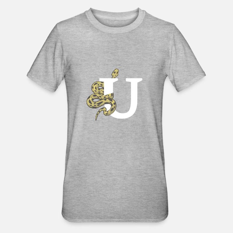 Lettre u serpent - T-shirt polycoton Unisexe - gris chiné