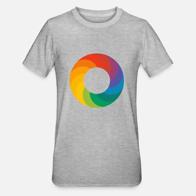 Rainbow Ring - Logo - Unisex Polycotton T-Shirt - heather grey