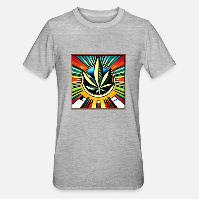 Cannabis comic style - Unisex Polycotton T-Shirt - Grau meliert