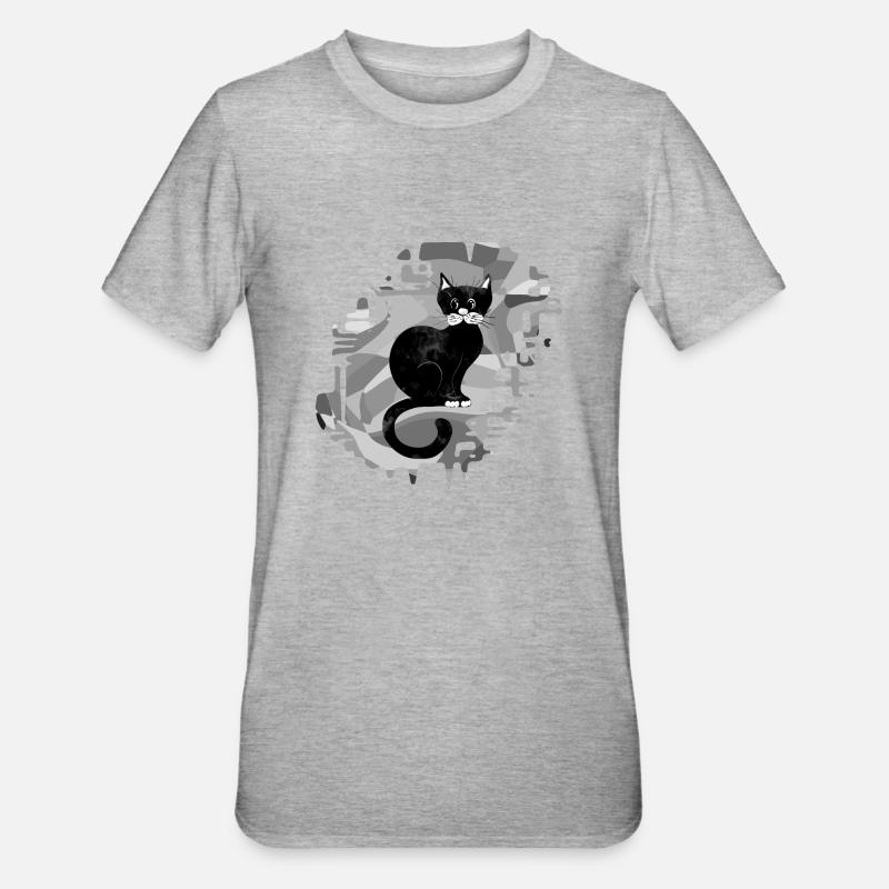 Chat - T-shirt polycoton Unisexe - gris chiné