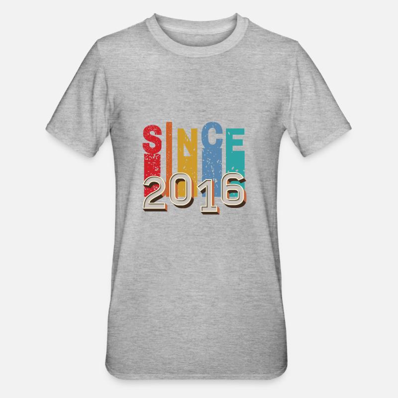 Since 2016 retro - T-shirt polycoton Unisexe - gris chiné