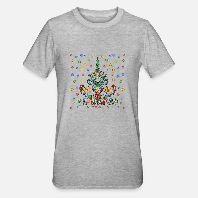 Poule et coq - T-shirt polycoton Unisexe - gris chiné