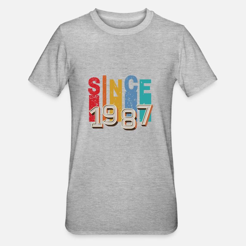 Since 1987 retro - T-shirt polycoton Unisexe - gris chiné