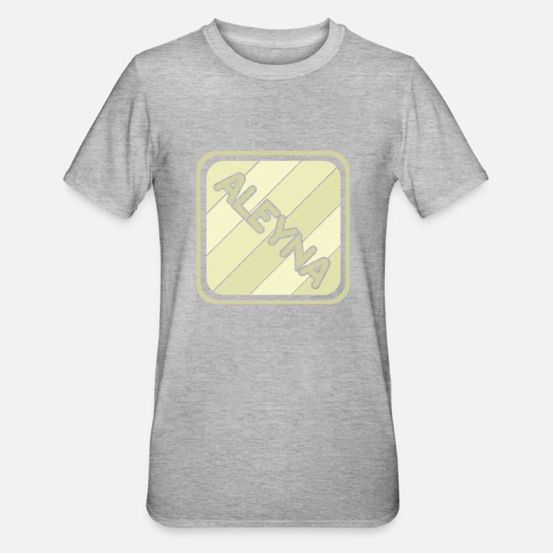 Mädchenname Aleyna - Unisex Polycotton T-Shirt - Grau meliert