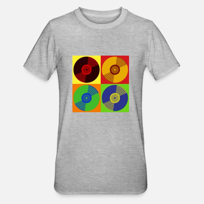 Vinyle Rétro - T-shirt polycoton Unisexe - gris chiné