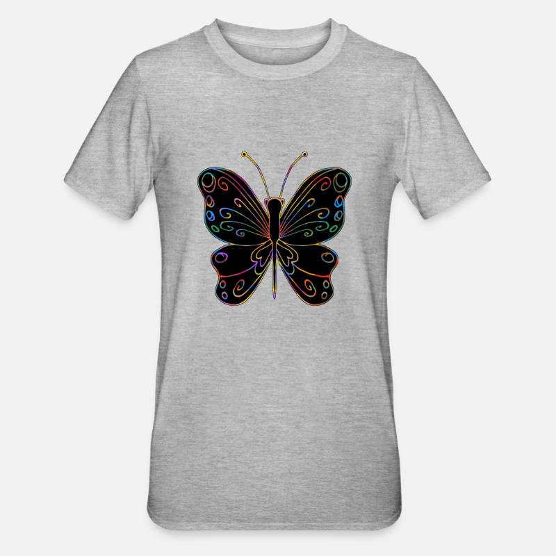 Papillon - T-shirt polycoton Unisexe - gris chiné