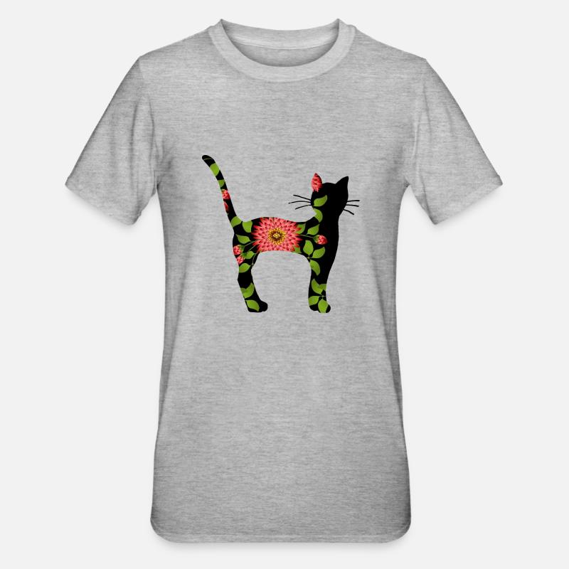 Chat - T-shirt polycoton Unisexe - gris chiné