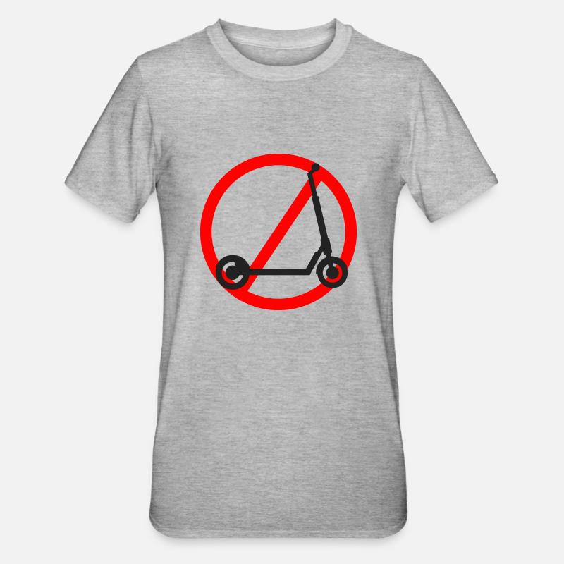 E-Scooter Roller - Unisex Polycotton T-Shirt - Grau meliert