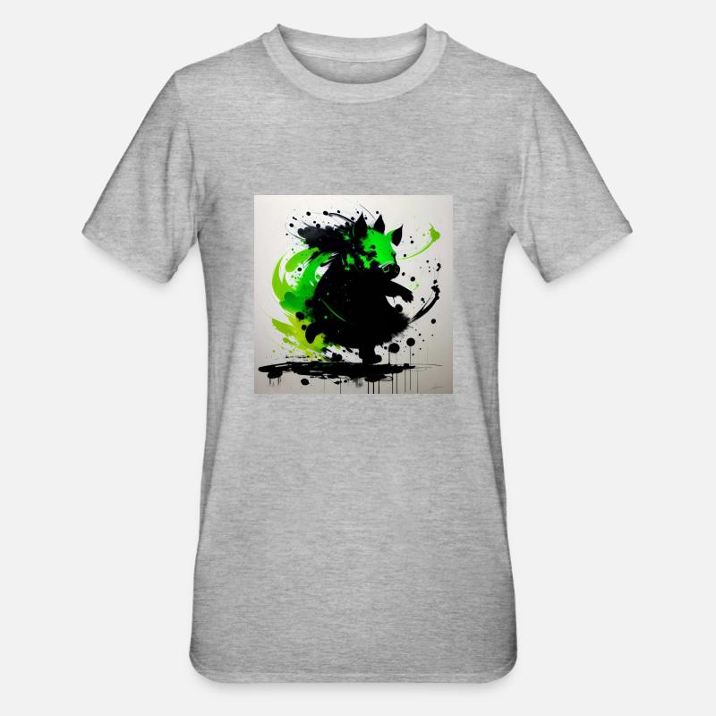 Collection cochons verts - édition dansante - T-shirt polycoton Unisexe - gris chiné