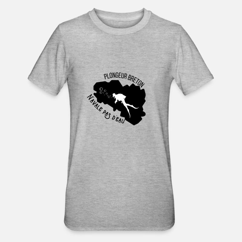 Plongeur breton n’avale pas d’eau - T-shirt polycoton Unisexe - gris chiné