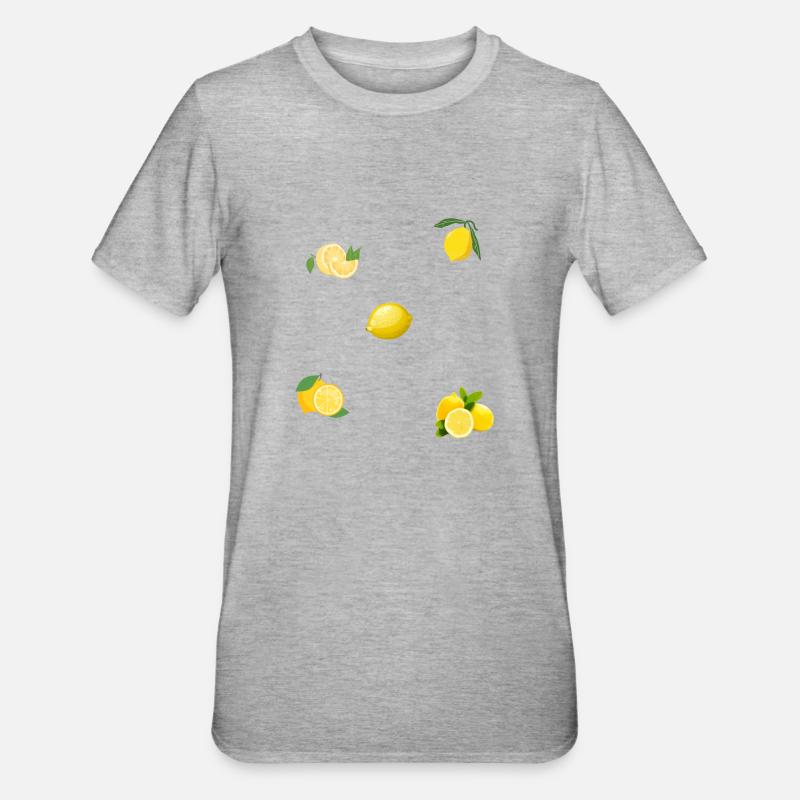 Zitrone Zitrone - Unisex Polycotton T-Shirt - Grau meliert