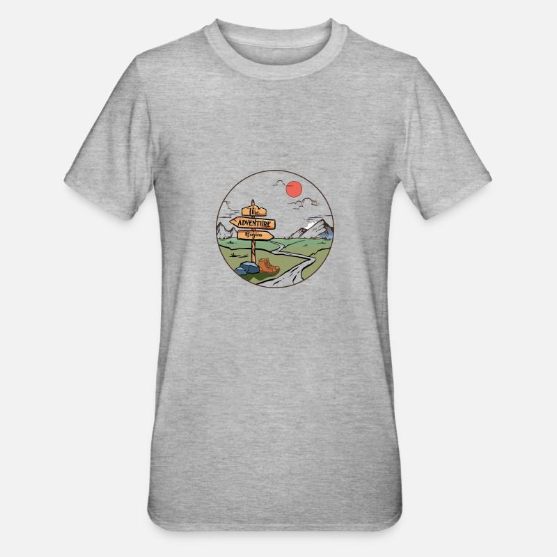 L’aventure commence - T-shirt polycoton Unisexe - gris chiné