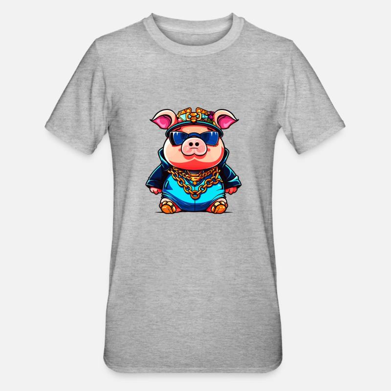 Cochon cool - T-shirt polycoton Unisexe - gris chiné