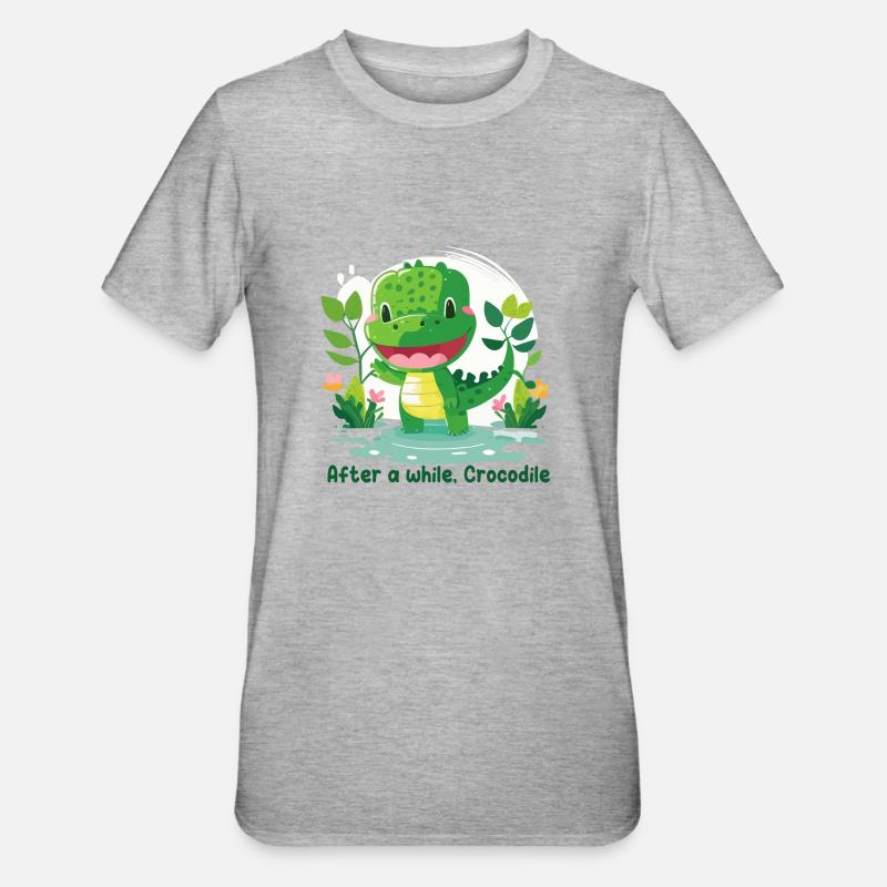 After a while, Crocodile - T-shirt polycoton Unisexe - gris chiné