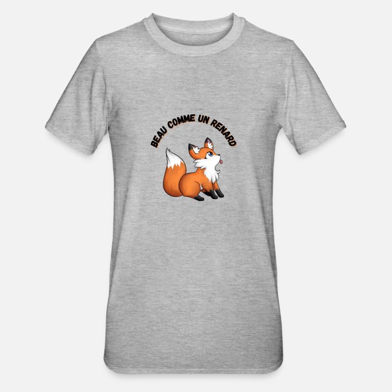 BEAU COMME UN RENARD - T-shirt polycoton Unisexe - gris chiné