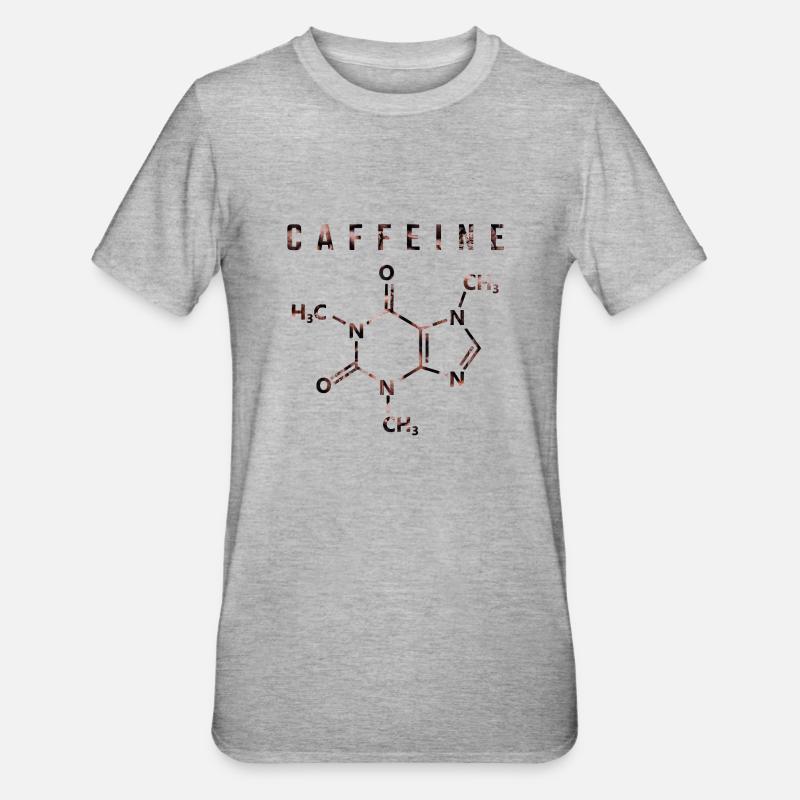 Caffeine molecule - Unisex Polycotton T-Shirt - heather grey