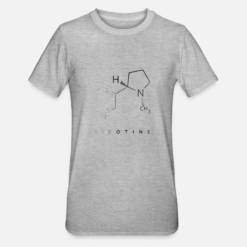 Nikotin-Molekül - Unisex Polycotton T-Shirt - Grau meliert