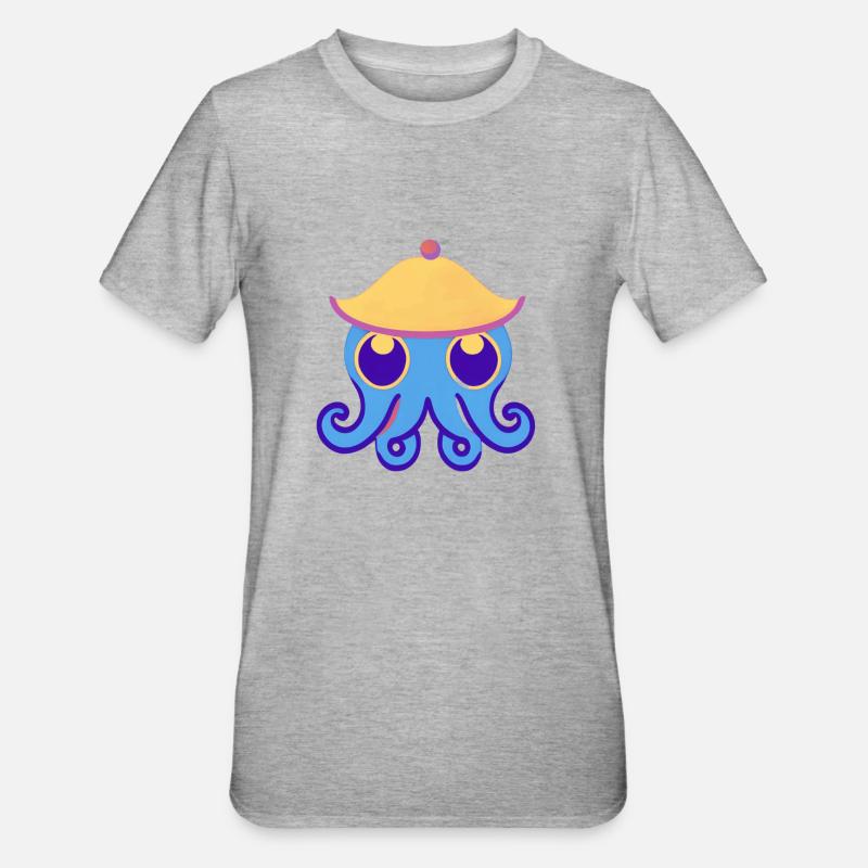 Cute Octopus - T-shirt polycoton Unisexe - gris chiné