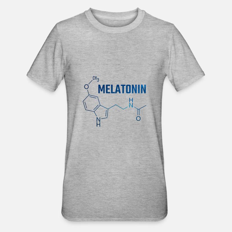 Melatonin-Molekül - Unisex Polycotton T-Shirt - Grau meliert