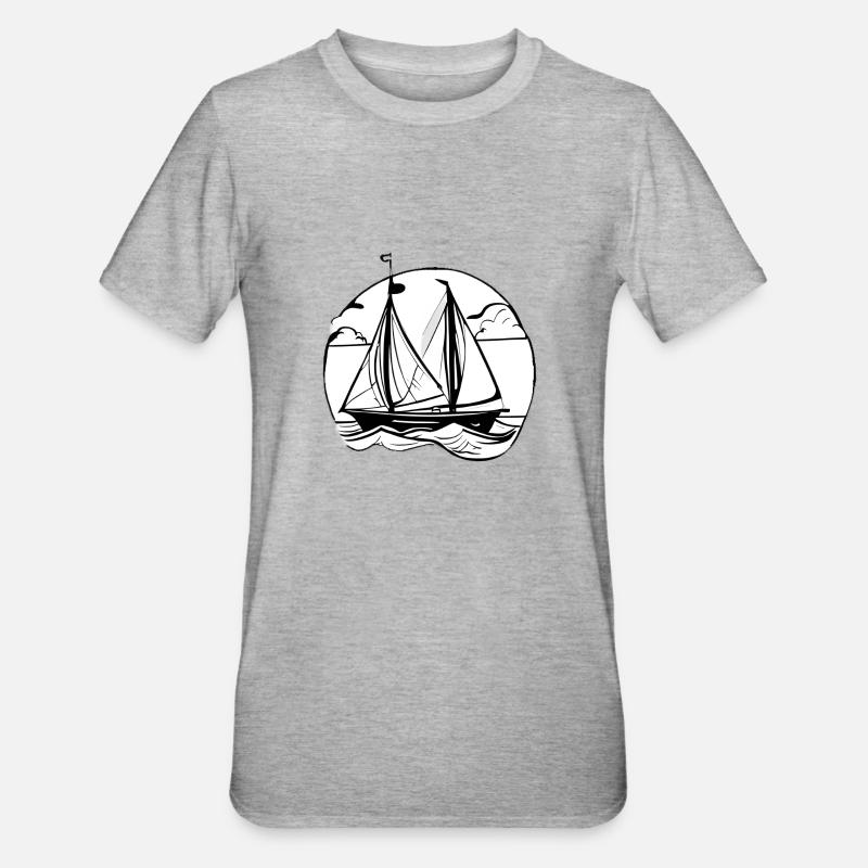 Sailor Sailing Ship Sailing Sailing Sailing Sail: - T-shirt polycoton Unisexe - gris chiné