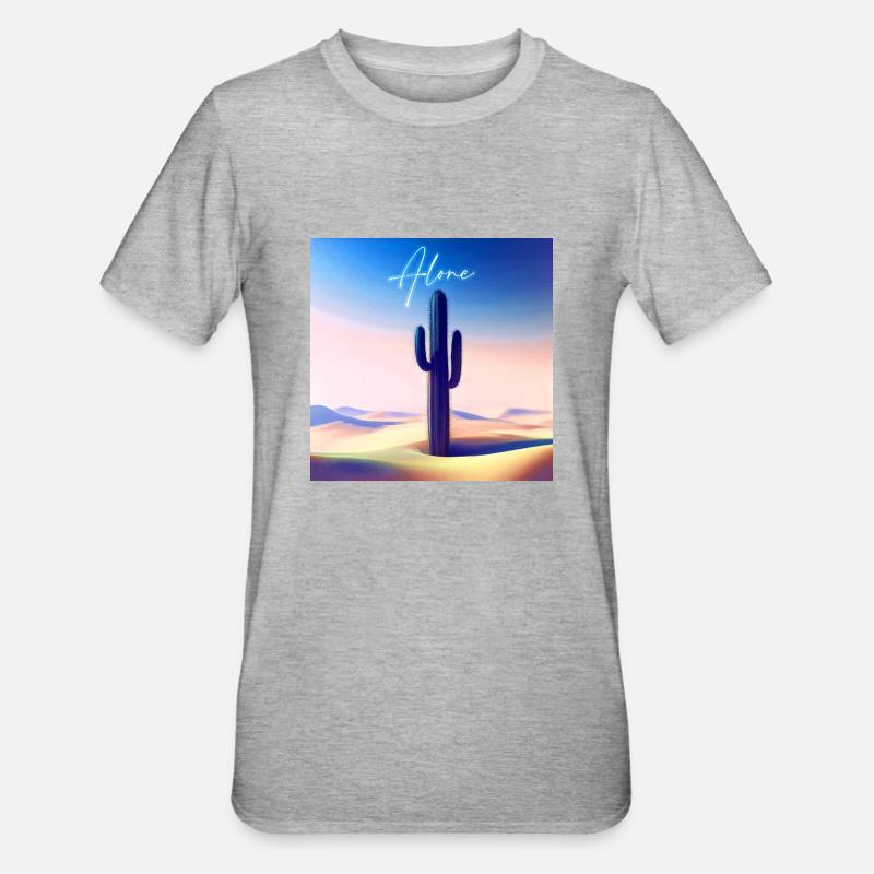 Alone cactus - T-shirt polycoton Unisexe - gris chiné