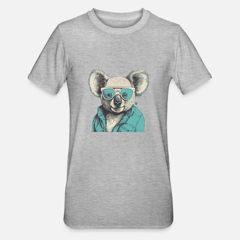 cooler Koala - Unisex Polycotton T-Shirt - Grau meliert
