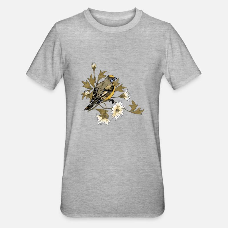 Vogel - Unisex Polycotton T-Shirt - Grau meliert