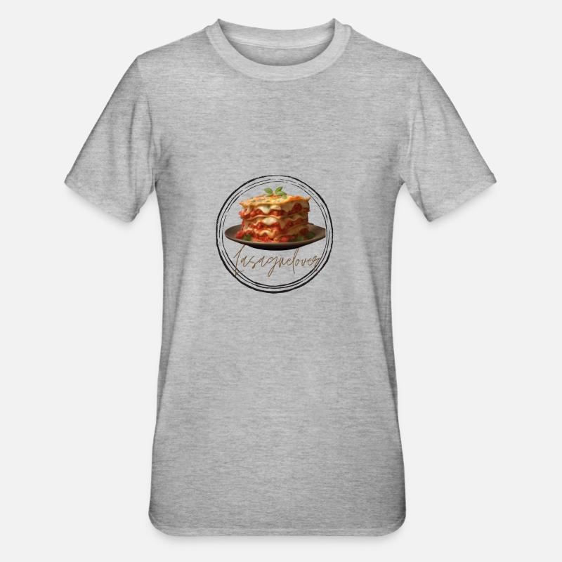 Lasagnelover - Unisex Polycotton T-Shirt - Grau meliert