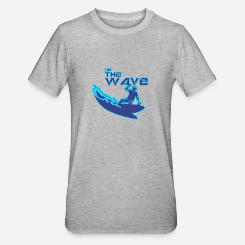 On the wave - T-shirt polycoton Unisexe - gris chiné