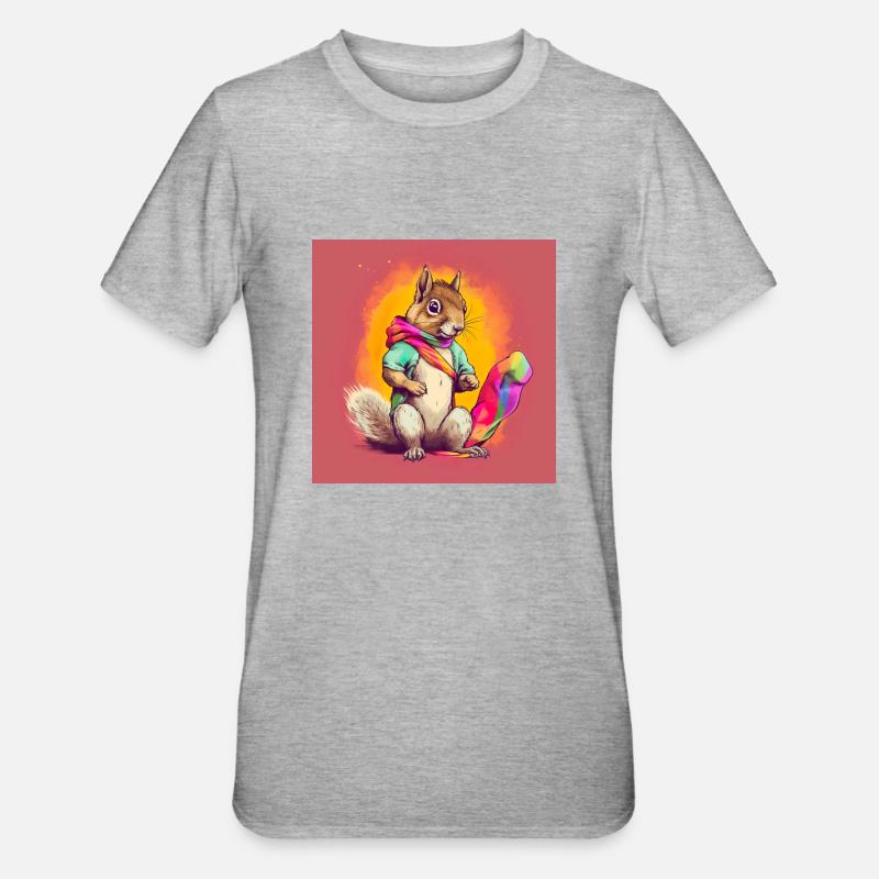 Pride LGBT Eichhörnchen - Unisex Polycotton T-Shirt - Grau meliert