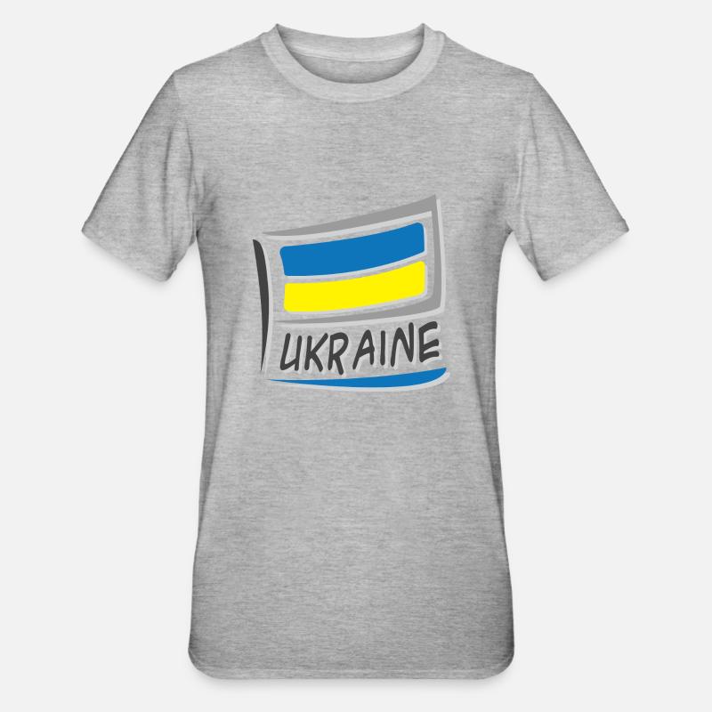 Drapeau de l’Ukraine - T-shirt polycoton Unisexe - gris chiné