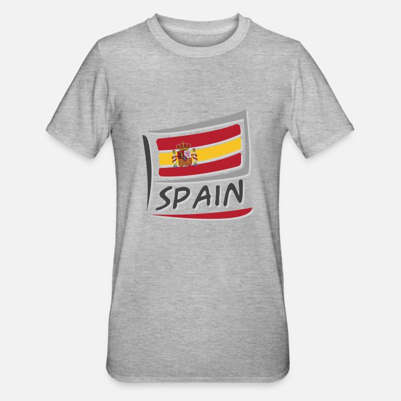 Drapeau de l’Espagne - T-shirt polycoton Unisexe - gris chiné