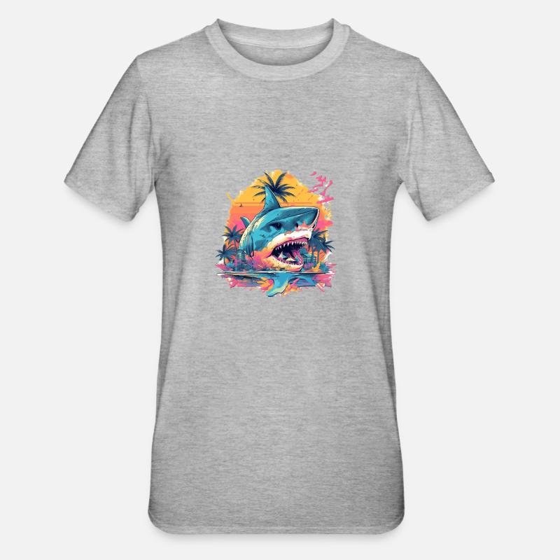 Requin - T-shirt polycoton Unisexe - gris chiné