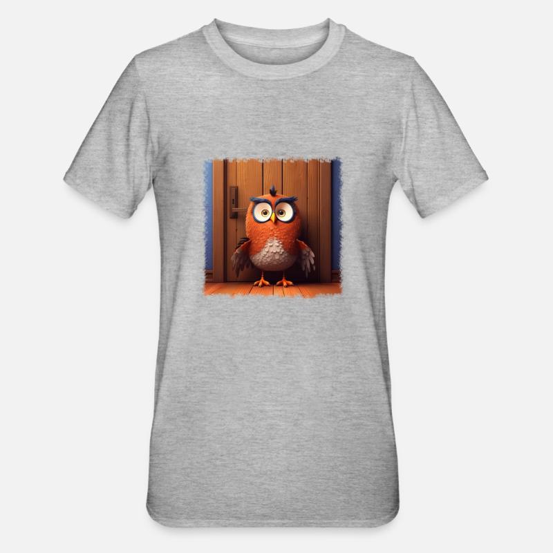 Niedliche Eule - Unisex Polycotton T-Shirt - Grau meliert