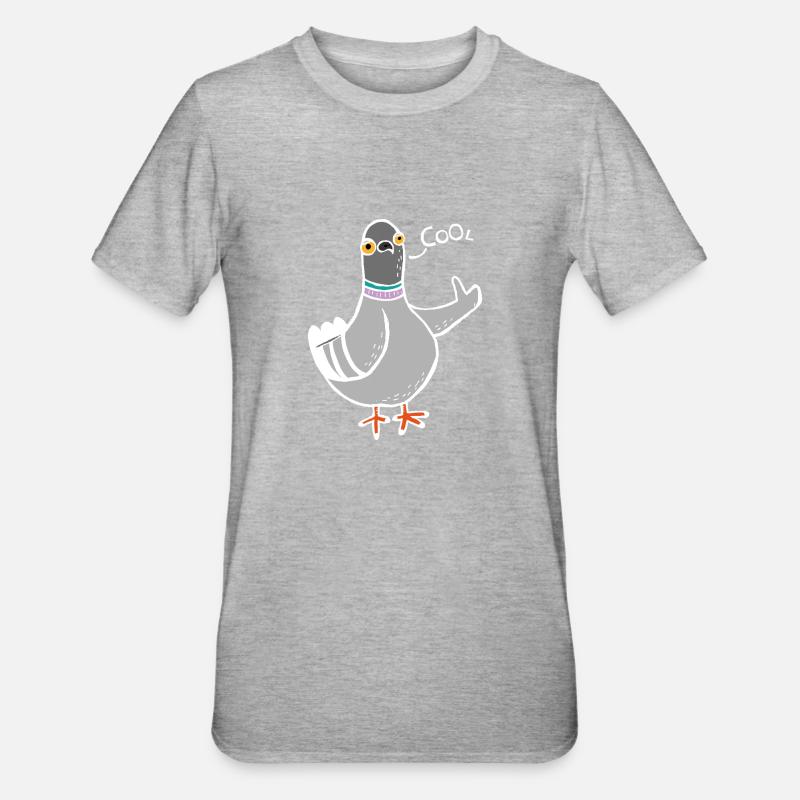 Coo / Cool Pigeon (Blanc) - T-shirt polycoton Unisexe - gris chiné
